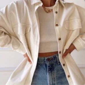 12th Tribe - Charleston Off White Corduroy Shacket